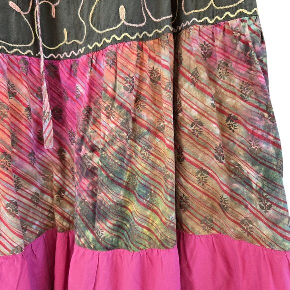 Natural Choice Boho Tiered Maxi Skirt Elastic Waist & Drawstring Free Size - Picture 8 of 11